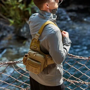 Casual Travel Storage Crossbody Single Shoulder Outdoor Cycling Men’s Water Bottle Tactical Chest Bag Durable Autumn