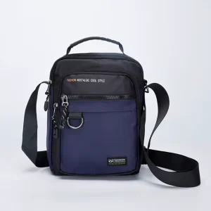Casual Trendy Men’s Lightweight Oxford Shoulder Bag with Polyester Lining Portable Waterproof Sling Handbag for Outdoor Use