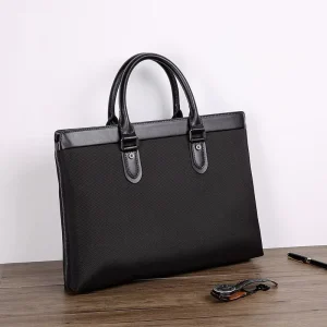 Casual Waterproof Nylon Briefcases Vintage Embossed Logo Business Laptop Computer Handbag Portfolio for Men Working