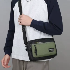 Casual and Versatile Men’s Messenger Bag Daily Simple Shoulder Bag Contrast Color Design Multiple Colors to Choose From