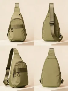 Charging Port Large Capacity Anti Theft Lock Outdoor Sport Men Vintage Portable Zipper Multifunction Shoulder Strap Chest Bag