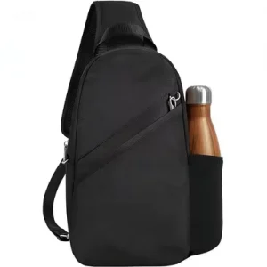 Chest Bag Men’s Waterproof Polyester Zipper Closure Crossbody Bag Outdoor Lightweight Single Shoulder