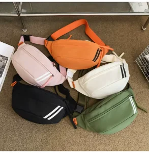 Chest Bag Women’s Canvas Small Bag Casual Versatile Backpack Men’s and Women’s Waist Bag Sports Running Crossbody Bag