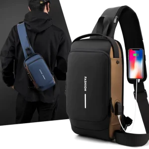 Chest Bags for Men Sling Shoulder Custom Crossbody Men’s Messenger Bags Fashion Bag Lock Anti Theft Leather Hebei 0.4