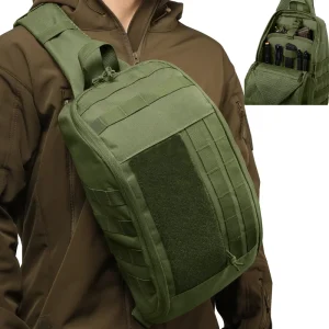 Chest Pack Men’s Tactical EDC Shoulder Bag Crossbody Concealed Carry Sling Bag Zipper Stylish Practical for Men Women