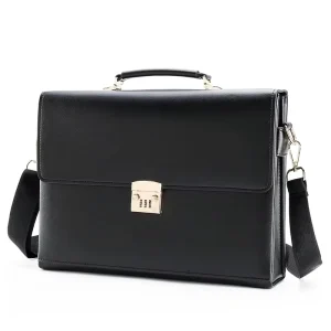 China Factory Attache Men Business Bag PU Leather Briefcase with Latch