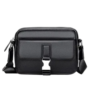 China Factory New Style Men’s Genuine Leather Crossbody Bag Multi Pocket Lightweight Summer Vintage Fashion