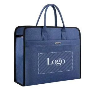 Chinese Factory Blue Multi-functional Laptop Bag 15.6-inch Waterproof Briefcase Men’s Business Office Meeting Bag