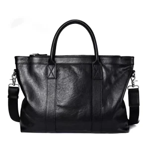 Classic Genuine Leather Men Large Capacity Tote Bags Multi compartment Pocket Handbag with Removable Strap Hand Bags