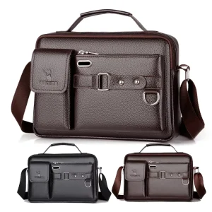 Classic Horizontal Design Good Quality Men Crossbody Bag Messenger Bag WEIXIER Brand PU Leather Business Travel Sling Bag