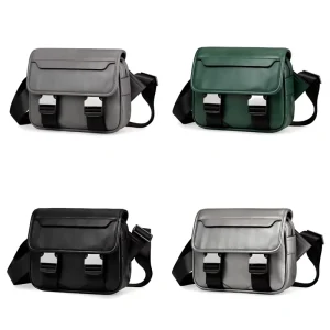 Classic Luxury Style Design Men’s Messenger Bags PU Leather Embroidery & Logo Waterproof Lightweight Large Capacity Shoulder Bag