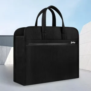 Classic Stylish Business Laptop Briefcase Waterproof Shockproof Dustproof Zipper Office Handbag for Unisex Use