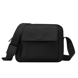 Classic Unisex Lightweight Polyester Casual Sling Crossbody Bag Hasp Closure Adjustable Strap 10L Capacity Fashionable Daily Use