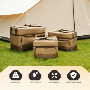 Coffee Color Breathable Lightweight Waterproof PVC Insulated Foldable Travel Bag Durable Zipper Eco Friendly Multiple Pockets