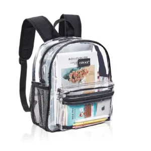 College Workplace Hangout Clear Backpack Bookbag Heavy Duty PVC Transparent Backpack With Screen Printing Logo