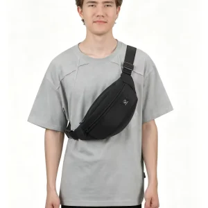 Compact Chest Sling Bag Water Resistant Nylon Multi Pocket Sling Bag for Men Women Travel Commute Sport