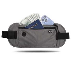Concealed RFID Anti Theft Waist Bag Slim Travel Money Belt Hidden Pouch for Passport Phone Credit Card Men Women Under Clothes