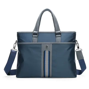 Conference Men’s Soft Bag Oxford Waterproof Handbag Casual Shoulder Crossbody Laptop Briefcase Business Commuting Zipper Closure