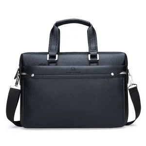Conference PU Leather Men’s Handbag Large Capacity Business Briefcase 14-inch Computer Bag Shoulder Sling Men’s Bag