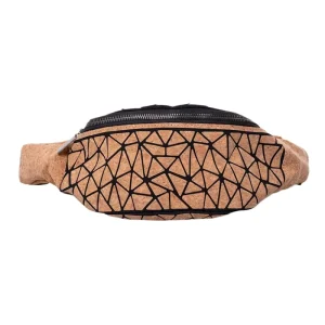 Cork Waist Bag for Men Waterproof Outdoor Fanny Pack Adjustable Crossbody Strap for Hiking Daily Use