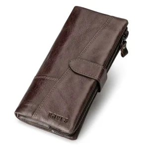 Cow Leather RFID Wallets Men Genuine Leather Women Clutch Purse Mobile Phone Bags Men Long Wallet