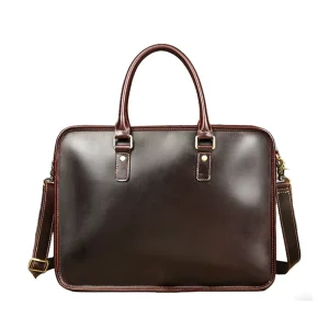 Cowhide Laptop Briefcase High-End Conference Bags Leather Men’s Laptop Bag for Commuting Office Bag Document Computer