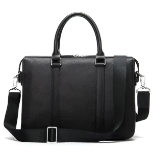 Cowhide Leather Laptop Briefcase Men’s Carry-on Business Suitcase Business Travel Office Briefcase