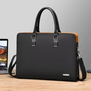 Cowhide Men’s Genuine Leather Large Capacity Business Briefcase Crossbody Travel Bag Computer Urban Simplicity Style