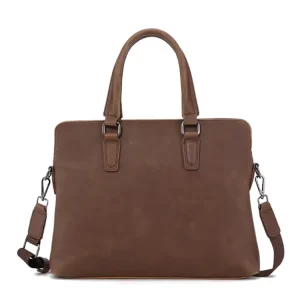 Crazy Horse Leather Men’s Handbag Briefcase PU Soft Leather Computer Bag Casual Men’s Bag
