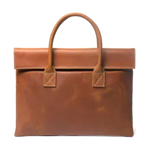 Crazy Horse Skin Men’s Handbag Real Leather Bag 15 Inch Computer Headband Layer Cowhide Retro Casual Handbag