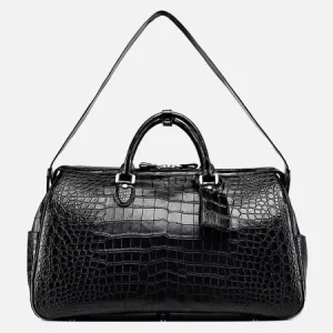 Crocodile Pattern Cow Leather Bag for Men Luxury Travelling Bags for Men large Size Leather Weekend Bag