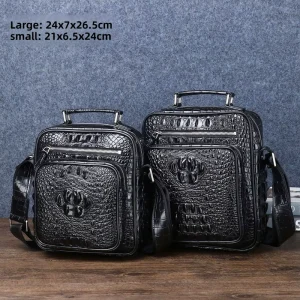 Crocodile-patterned Men’s Shoulder Crossbody Bag High-end Fashion Men’s Handbag Outdoor Casual Backpack
