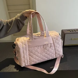 Cross Border Diamond Patterned Oxford Travel Luggage Bag Men’s Women’s Lightweight Waterproof Top Handles Bag Travel