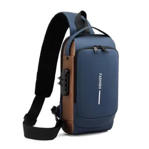 Cross Border Motorcycle Bag Password Anti-theft Men’s Shoulder Chest Bag Large Capacity Trend Casual Men’s Crossbody Bag