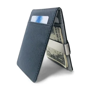 Cross Pattern Short Men’s Dollar Clip Stainless Steel Wallet Credit Card ID Bag Metal Wallet