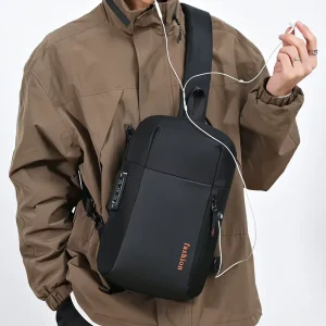 Cross body Chest Bag Sling Men Waterproof Wear resistant Large capacity Stylish Chest Bag