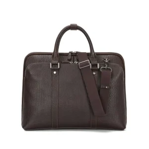 Cross-border Business Men’s Handbag Briefcase 15.6-inch Single Shoulder Crossbody Bag Leather Top Layer Cowhide Men’s Bag