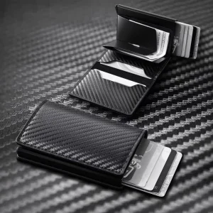Cross border Europe United States Full Inspection Anti theft Brush Men’s Wallet RFID Multi card Ultra thin PU Card Bag Striped