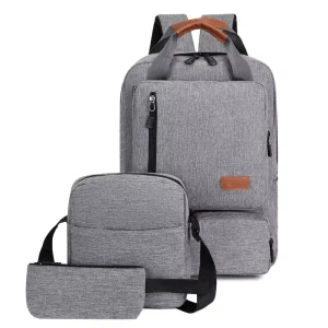 Cross-border Fashion Men’s Backpack Student Bag Travel Bag Casual Notebook Set Business Laptop Bag
