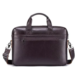 Cross border Genuine Leather Men’s Business Briefcase Large Capacity Laptop Bag Top Grain Cowhide Wear Resistant