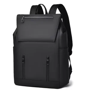 Cross border Genuine Leather Men’s School Travel Backpack Polyester Curved Shoulder Strap Large Capacity 20 35L Waterproof