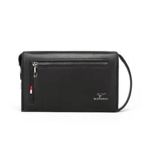 Cross-border Light Luxury Men’s Waterproof PU Zipper Clutch Bag Large Capacity Business Document Polyester