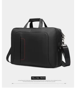Cross-border Men’s Business Briefcase 17 Inch Laptop File Bag PU Zipper Closure Waterproof Polyester Lining Business Travel