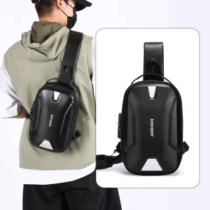 Cross-border Mens Business Elite Chest Bag Anti-theft Combination Lock Breathable Trendy Cool Waterproof Hard-shell Bag
