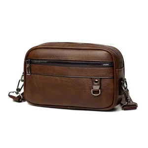 Cross-border Men’s Clutch Bag Cross-Border Trend Square Shoulder Bag Portable Business Crossbody Bag PU Ultra-light
