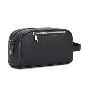 Cross-border Mens Clutch Zipper PU Large-capacity Business-casual Tote Soft-leather Multi-pocket Organizer
