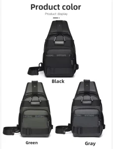 Cross-border Men’s High-end Chest Bag Multifunctional Trendy Shoulder Crossbody Bag Large-capacity Waterproof Fashionable Casual