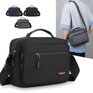 Cross-border Men’s Large Capacity Multi-compartment Sports Casual Fashionable Shoulder Bag Business PU Polyester