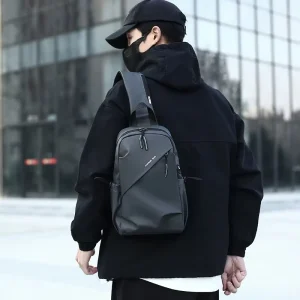 Cross border Men’s Messenger Bag Korean Style Casual Street Fashion Small Backpack Sports Chest Bag