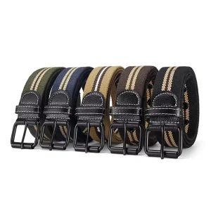 Cross border Men’s New Canvas Waist Belt Fashionable and Casual Thickened and Lengthened with Needle Fasteners Trouser Belt